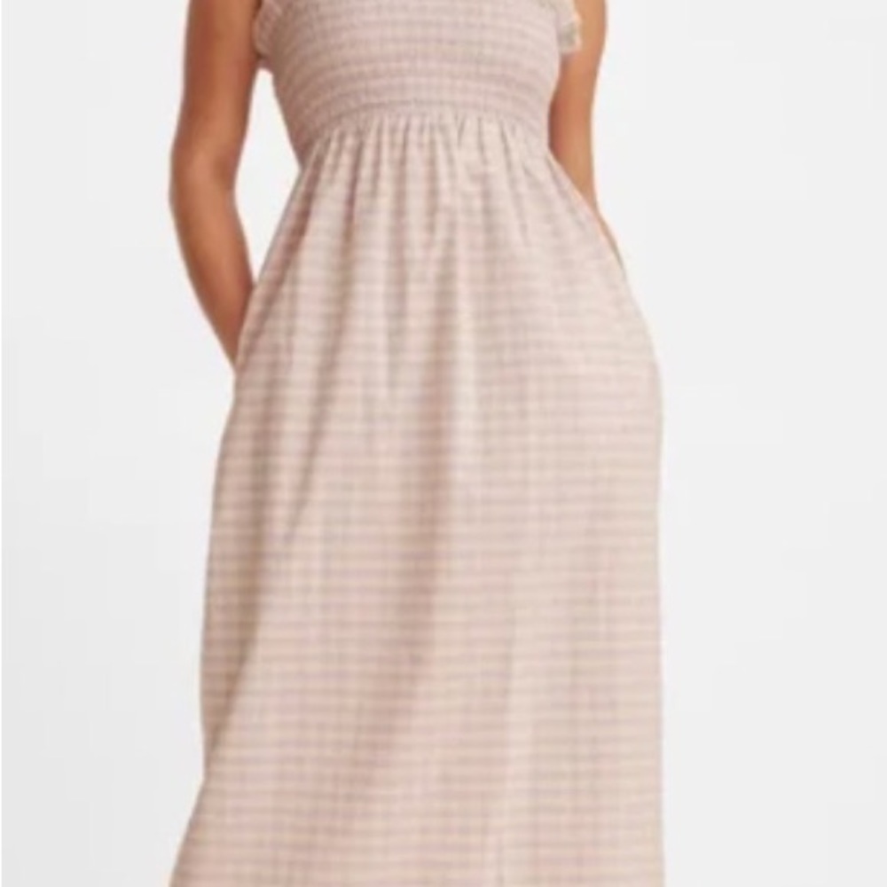 Levi scrunchie gingham dress lilac new with tags XS
